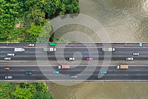 Bird's eye view of bridge