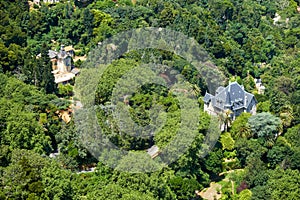 Bird's-eye view of Chalet Biester and Relogio as seen from the Sintra Mountains. Sintra. Portugal photo