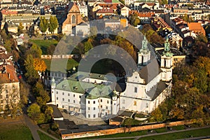 Bird's-eye view of Church St.Stanislaus Bishop in Krakow