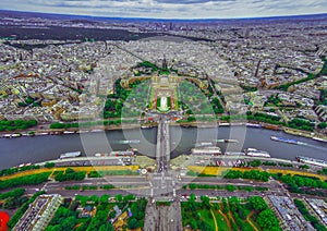 Bird's eye view of the city of Paris ,France