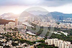 A bird\'s-eye view of the coastal city of Sanya