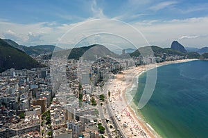 Bird`s-eye view of Copacabana beach in Rio de Janeiro