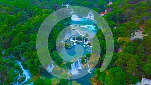 Bird`s Eye View of Croatia, Europe ; Kuang si waterfall:. The beauty of nature