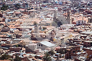 Bird's-eye view of downtown PotosÃ­, Bolivia