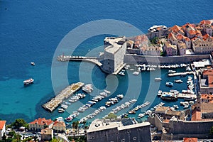 Bird s eye view of Dubrovnik harbour, Croatia