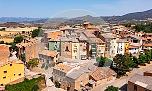 Bird's eye view of Figuerola d'Orcau, Catalonia, Spain