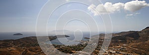 Bird's eye view of the island. Greece. panorama