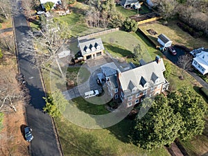 a bird's eye view of a large home and several buildings in Richmond Virginia
