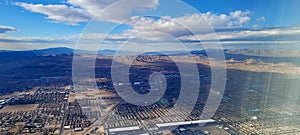 Bird's eye view of Las Vegas from flight