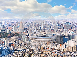 Bird\'s-eye view of the Legacy Area of the Tokyo 2020 Olympic and Paralympic.