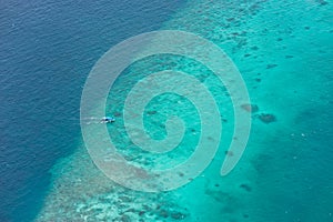 Bird's-eye view of maldives atoll