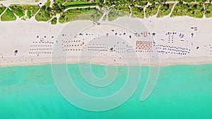 Bird`s eye view miami beach,4k video