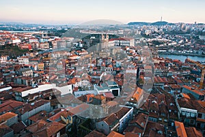 Bird`s-eye view of old downtown, Porto