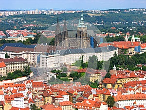 Bird's eye view of Prague Castle, Czech republic