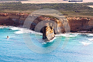 Bird's-eye view of Sentinal Rocks in Port Campbell National Park