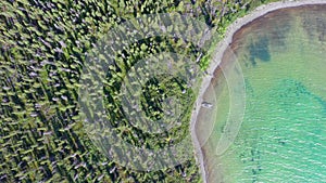 Bird's-eye view of a single boat