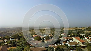 Bird`s-eye view of village Katzir from copter