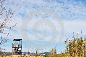 Bird`s eye viewpoint in the Baix Llobregat in the province of Barcelona, Catalonia, Spain