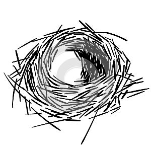 Bird`s nest vector eps illustration by crafteroks