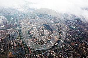 Bird`s view of shenzhen city