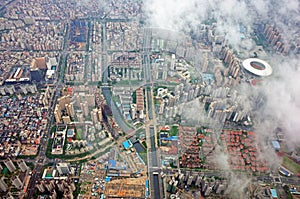 Bird`s view of shenzhen city