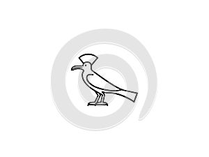 Bird shape, sketch, art or drawing isolated on white background.