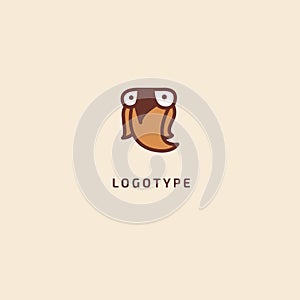 Bird silhouette logo. Vector abstract minimalistic illustration flying fowl. Pigeon icon. Zoo, pet shop, farm, bird feather, wild photo