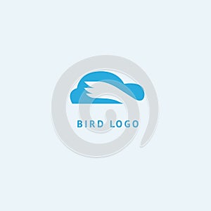 Bird silhouette logo. Vector abstract minimalistic illustration flying fowl. Pigeon icon. Zoo, pet shop, farm, bird feather, wild photo