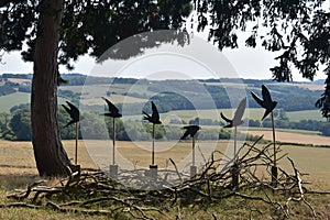 Bird silhouette sculpture at Wentworth Castle gardens, Barnsley South Yorkshie