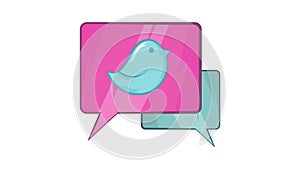 Bird on a speech bubble icon animation