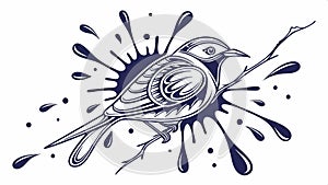 Bird splash art, vibrant wildlife illustration vector design Generative AI photo