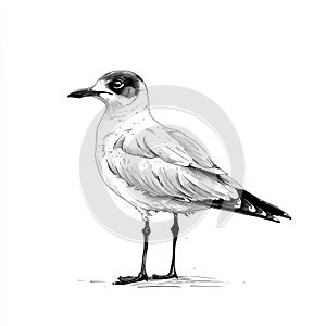 A bird is standing on a white background