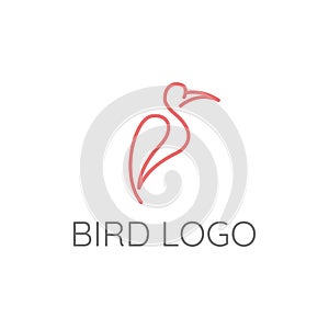 Bird stork logo design template