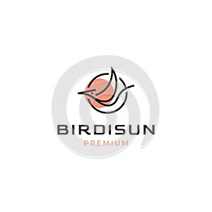 Bird Sun logo vector icon