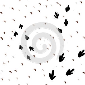 Bird tracks abstract simple seamless funny pattern