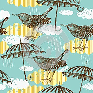 Bird and Umbrella Pattern