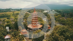 Bird view of Avalokitesvara pagoda in Semarang