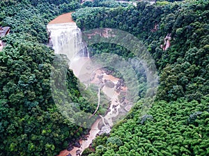 Bird view of Chishui Waterfall in Summer photo