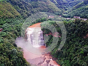 Bird view of Chishui Waterfall in Summer photo