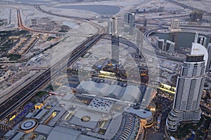 Bird View of Dubai from the Top of Burj Khalifah