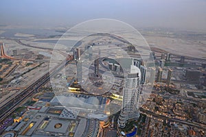 Bird View of Dubai from the Top of Burj Khalifah