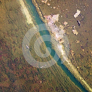 Bird View Fields in Golden Autumn