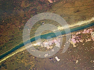 Bird View Fields in Golden Autumn