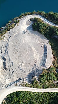 Bird View of Natural Mine Park, like a heart photo