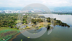 Bird View of Qionghai Lake in Xichangï¼ŒChina