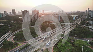 Bird view of Semanggi flyover in Jakarta