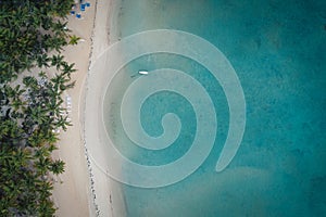 Bird view shot of Dominican republic beach