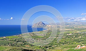 Bird view on Sicily coast
