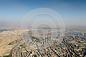 Bird view to Beer-Sheva city - capital of the Negev