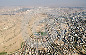 Bird view to Beer-Sheva city - capital of the Negev